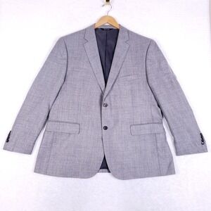 Jos A Bank Tailored Fit Gray Blazer Sport Coat 48 Regular Travel Business Office